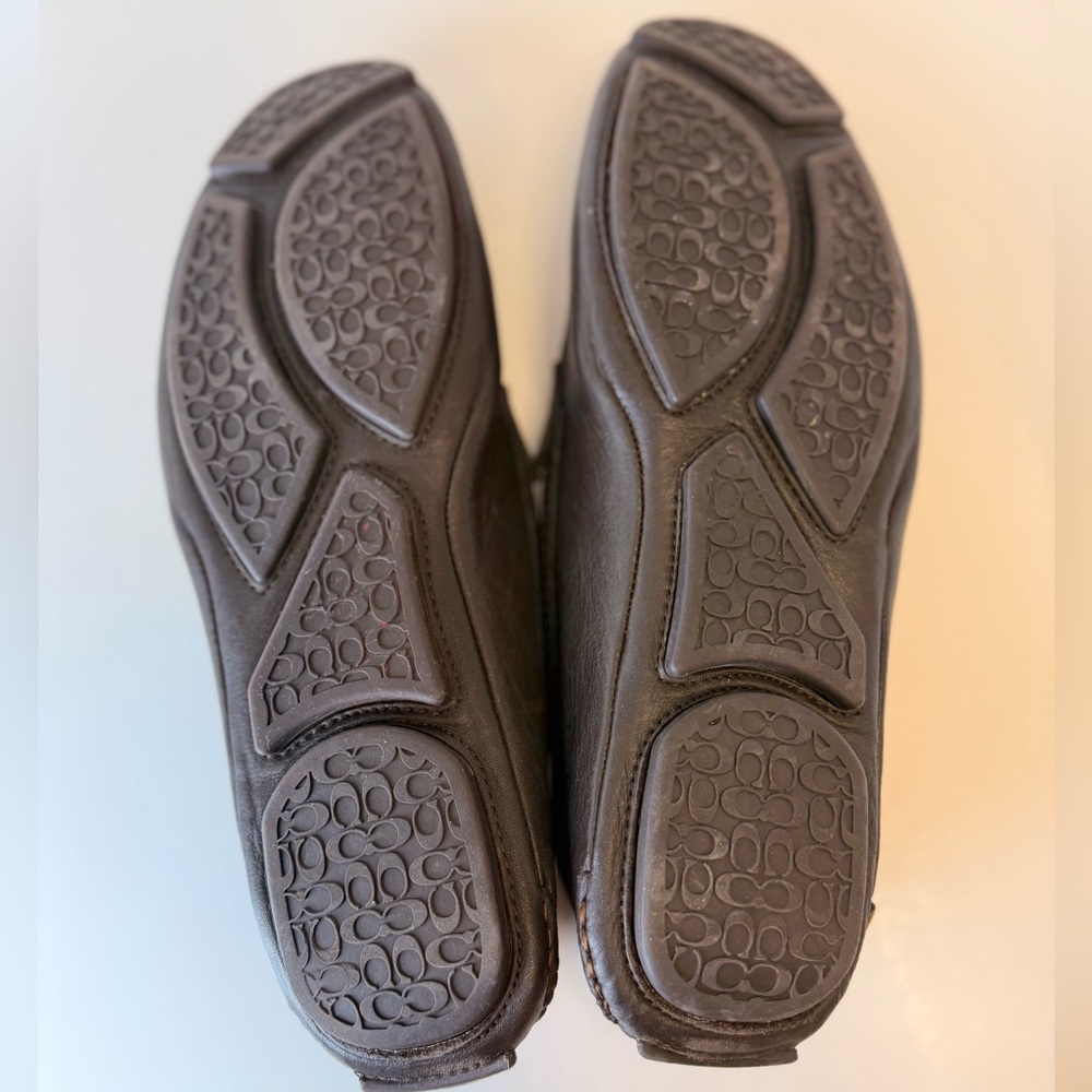 Coach Men’s Neal Signature C Jacquard Leather Driving Loafers Brown Q907 Size 13 - Picture 12 of 12